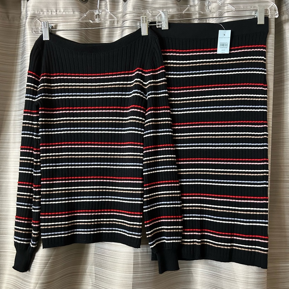 Anne Taylor XXS Petite Long Sleeve and Skirt NEW OUTFIT